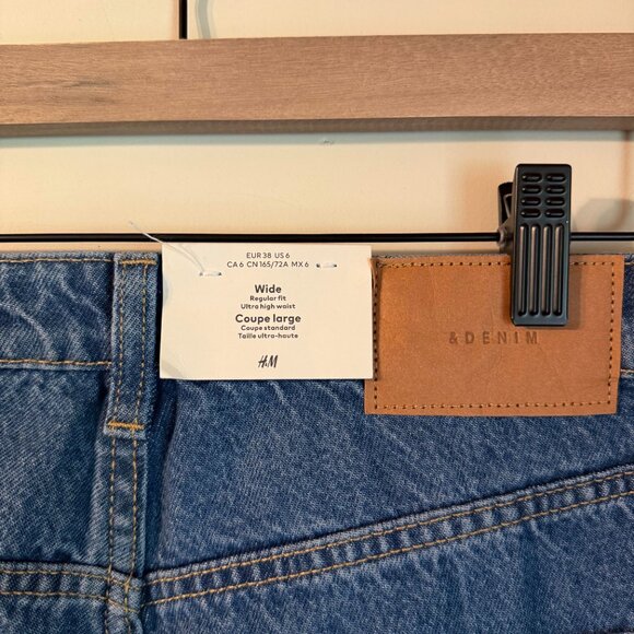 H&M - Ava Ultra High Rise Wide Leg Jeans NWT - Picture 8 of 9